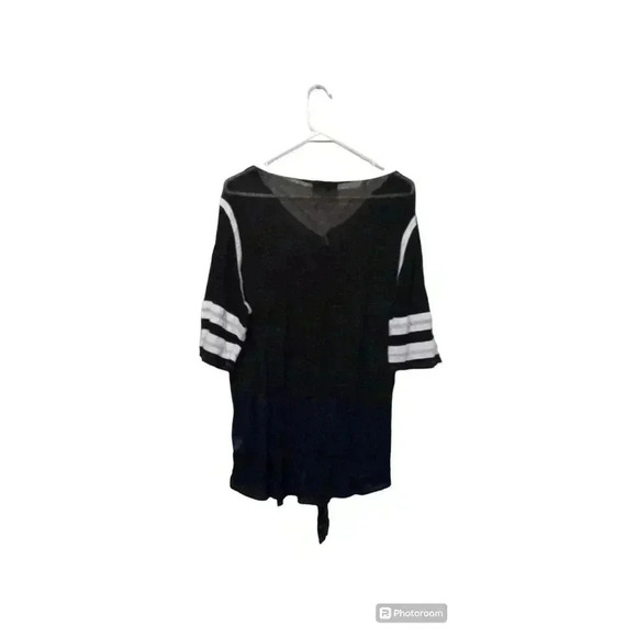 Ladies Plus Size Sheer Black Shirt by Sauci - Picture 4 of 5